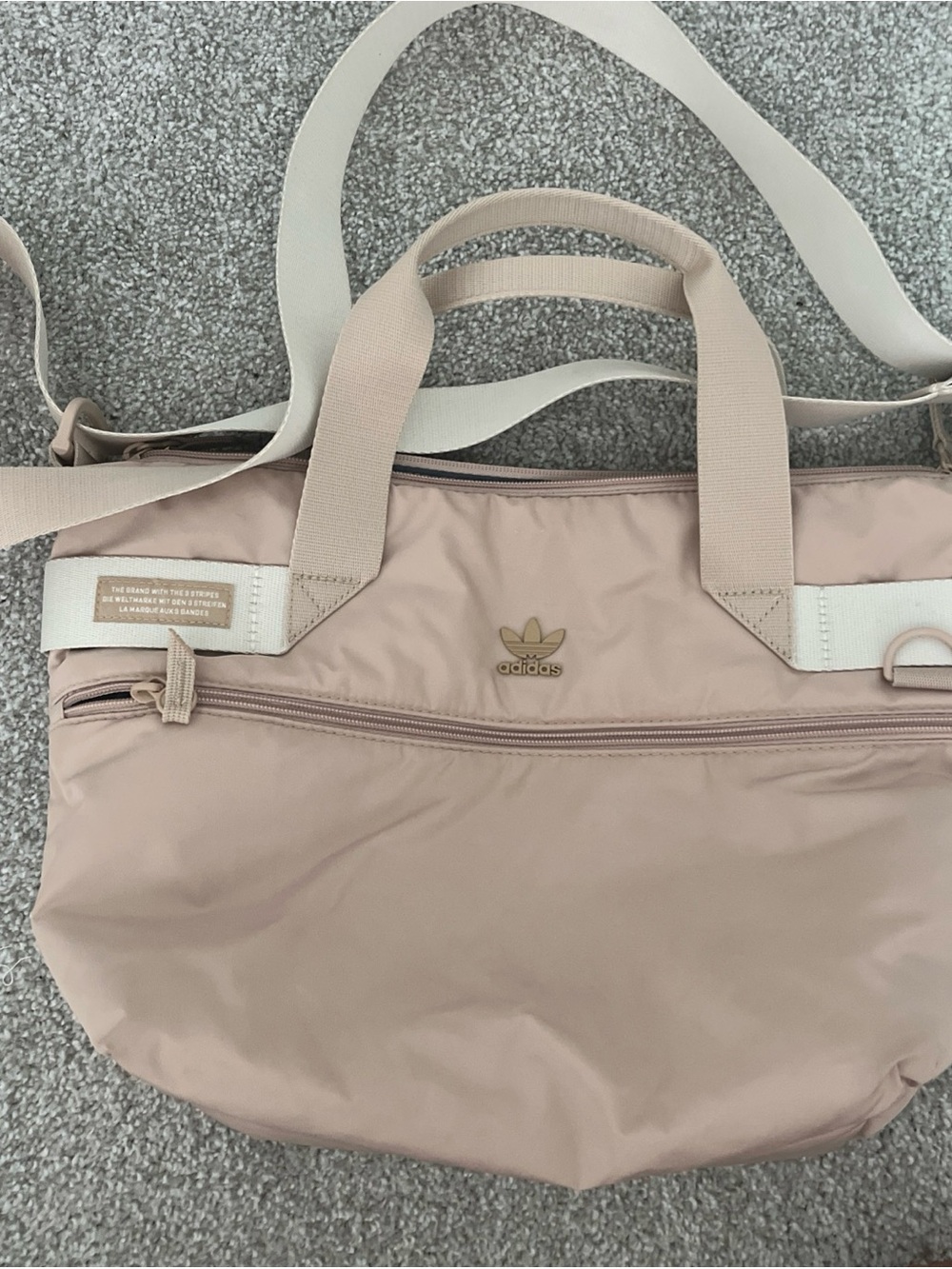 adidas original Blush Pink Tote small gym bag with water holder
